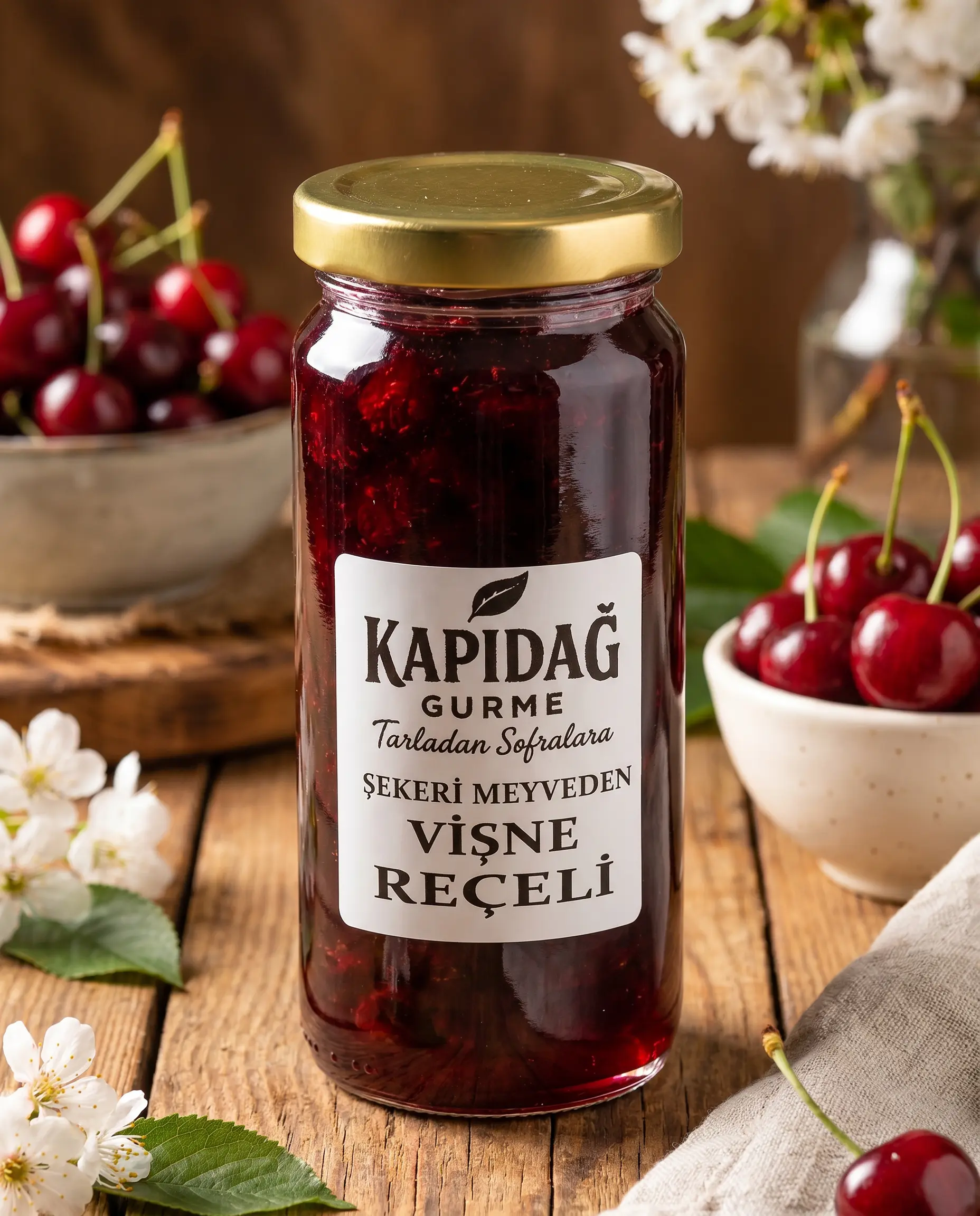 Kapıdağ Gurme Şekeri Meyveden Vişne Reçeli 300 gr 